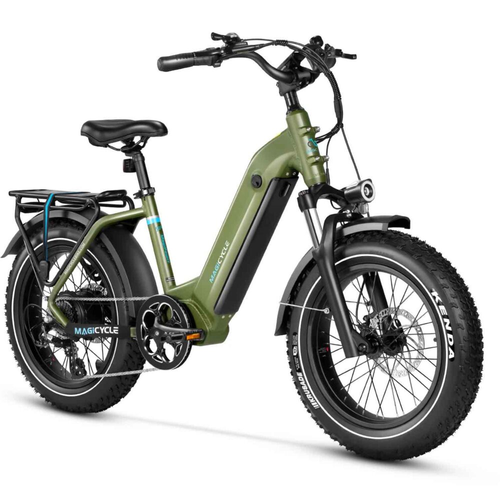 Magicycle Ocelot Pro Step Thru Fat Tire Electric Bike green 1
