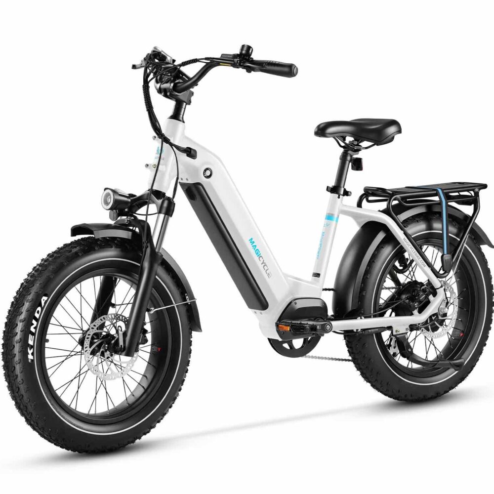 Magicycle Ocelot Pro Step Thru Fat Tire Electric Bike pearl white 3