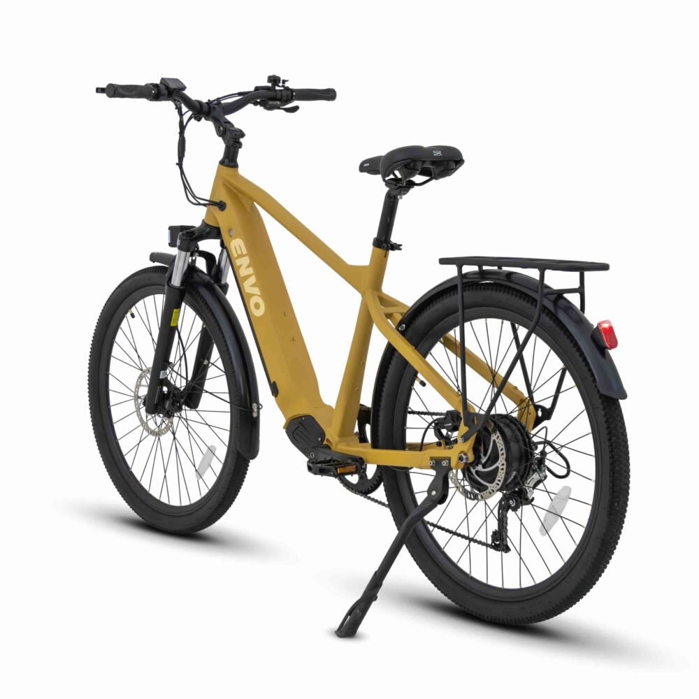ENVO D50 Electric Bike in Mustard - Rear View